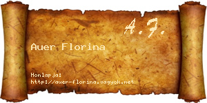 Auer Florina névjegykártya